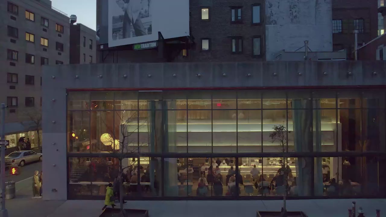 Video showing a modern Japanese restaurant in New York City